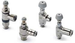 Nickel Plated Brass Flow-Control Valves: NPTF & Coated Threads (Optional)