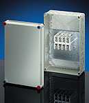 K 1204, Liquid Tight Polycarbonate Enclosure (Indoor Installation), from 6 - 300 MCM AWG 3 phase, 4-pole, with Terminal Block Dimensions: (W) 17.72"(450) x (H) 11.81"(300) x (D) 6.69"(170)