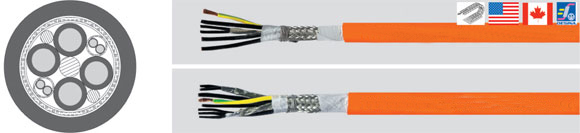 TOPSERV 155/156, Highly Flexible, two approvals drag chain servo cable, PUR jacket, low capacitance, 0,6/1 kV, Halogen-Free, Sealcon, European  