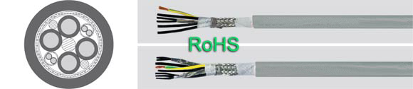 TOPSERV® 222 H/223 H halogen-free, flexible servo cable, 0.6/1 kV, EMI preferred type, RoHS Approved, RoHS Compliant, European  , Sealcon