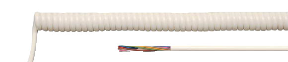 PVC Spiral Cables, white and black, RoHS Approved, RoHS Compliant, Sealcon, European  