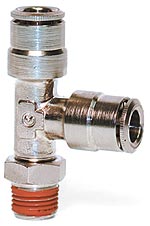 C6440 - Male Run Tee Swivel with Coated Threads