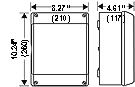 K 9355 - Polystyrene Indoor Enclosures w/ Metric Knockouts & Terminals W 10.24" (260 mm) x H 8.27" (210 mm) x D 4.57" (116 mm)