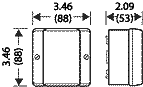 D 9025, Liquid Tight Polystrene Enclosure (Indoor Installation), from 16 - 14 AWG 3 phase, 12 AWG 1 phase, Cu, 5-pole, with Terminal Block Dimensions: (W) 3.46"(88) x (H) 3.46"(88) x (D) 2.09"(53)