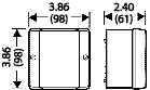 D 9045, Liquid Tight Polystrene Enclosure (Indoor Installation), from 16 - 14 AWG 3 phase, 10 AWG 1 phase, 5-pole, with Terminal Block Dimensions: (W) 3.90"(98) x (H) 3.90"(98) x (D) 2.40"(61)