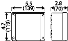 KF 9060, from 10 AWG 3 phase, 8 AWG 1 phase, without Terminals Blocks, Dimensions:(W) 5.5" (139) x (H) 4.7" (119) x (D) 2.8" (70)