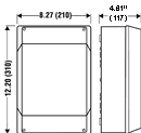 K 9504, Liquid Tight Polystrene Enclosure (Indoor Installation), from 6 - 1 AWG 3 phase, 4-pole, with Terminal Block Dimensions: (W) 12.20" (310) x (H) 8.27"(210) x (D) 4.57"(116)