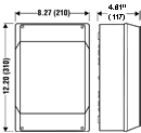 K 9505, Liquid Tight Polystrene Enclosure (Indoor Installation), from 6 - 1 AWG 3 phase, 5-pole, with Terminal Block Dimensions: (W) 12.20"(310) x (H) 8.27"(210) x (D) 4.57"(116)