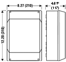 K 9502, Liquid Tight Polystrene Enclosure (Indoor Installation), from 8 - 2 AWG 3 phase, 5-pole, with Terminal Block Dimensions: (W) 12.20"(310) x (H) 8.27"(210) x (D) 4.57"(116)