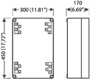 K 7005, Liquid Tight Polycarbonate Enclosure (Indoor Installation), from 6 - 2/0 AWG 3 phase, 4-pole, with Terminal Block Dimensions: (W) 17.72"(450) x (H) 11.81"(300) x (D) 6.69"(170)