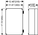 Mi 9320, Empty Enclosures, Hinged, Housing/Lid: Polycarbonate (Opaque/Transparent), Type NEMA 4x, (IP65) Useable Space: (W) 10.83"(275) x (H) 16.73"(425) x (D) 5.75" (146) mm Transparent Lid