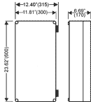 Mi 9420, Empty Enclosure, Hinged, Housing/Lid: Polycarbonate (Opaque/Transparent), Type NEMA 4x, (IP65) Useable Space: (W) 10.83"(275) x (H) 22.64"(575) x (D) 5.75" (146), with Transparent Lid