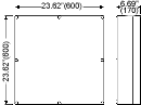 Mi 0801, Empty Enclosure, Housing/Lid: Polycarbonate (Opaque), Type NEMA 4x, (IP65) Useable Space: (W) 22.64"(575) x (H) 22.64"(575) x (D) 5.75" (146) with Opaque Lid