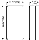 Mi 0410, Empty Enclosures, Housing/Lid: Polycarbonate (Opaque/Transparent), Type NEMA 4x, (IP65) Useable Space: (W) 10.83"(275) x (H) 22.64"(575) x (D) 7.52" (191) with Transparent Lid