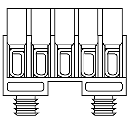 DKL 04, Terminal Block: 5-pole - Max. Voltage= 600V, Set 1,5 to 6 mm², Cu, 5-pole