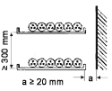 installation on non-perforated cable troughs (restricted air circulation) 